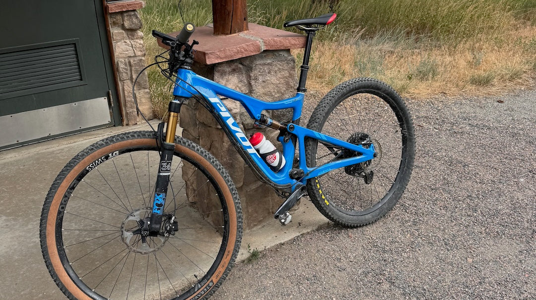 Mountain Bike leaning against wall at Betasso Preserve Open Space trail in Boulder