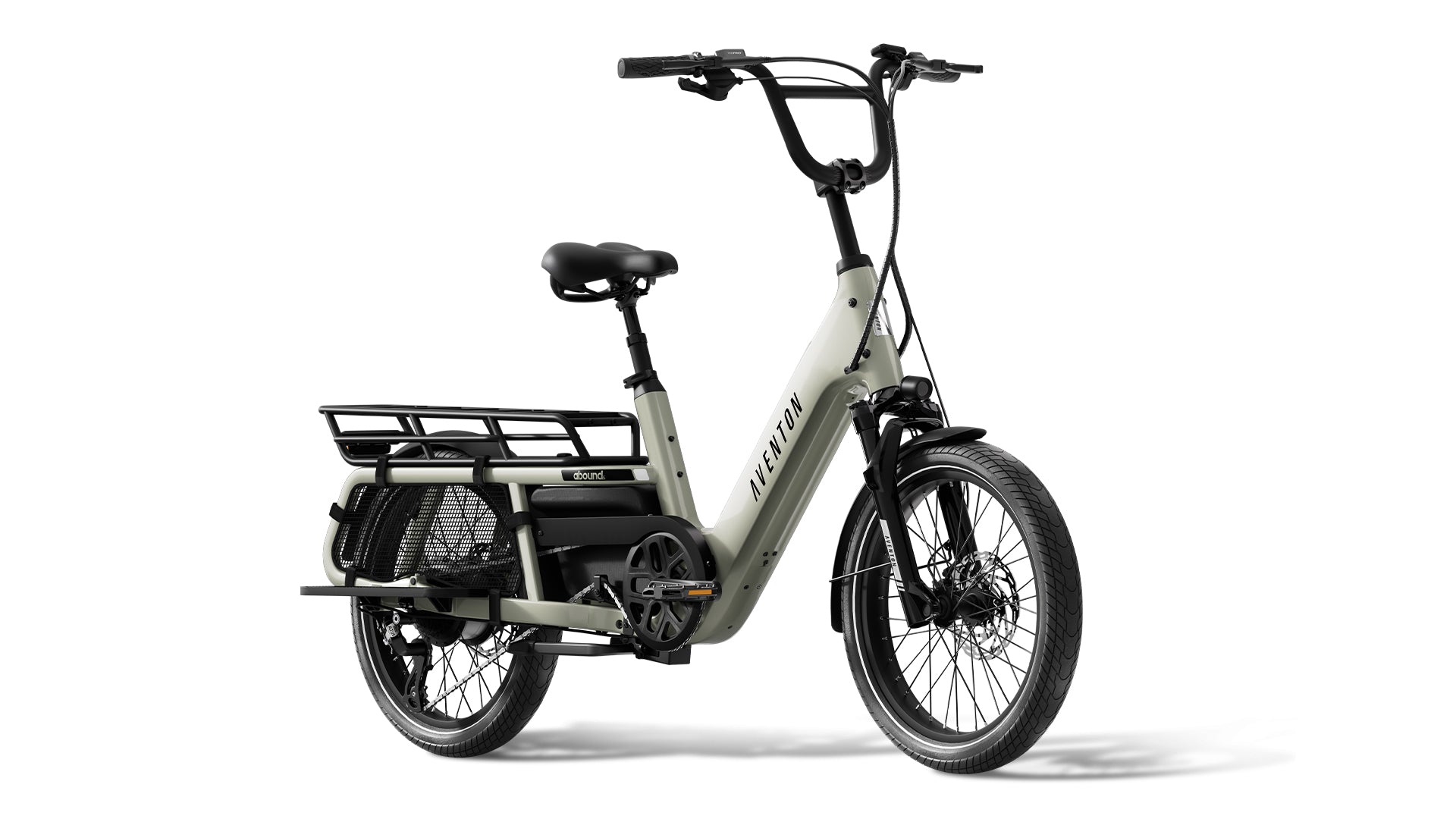 Aventon Abound LR cargo e-bike in sage available at CyclErie in Erie, CO.