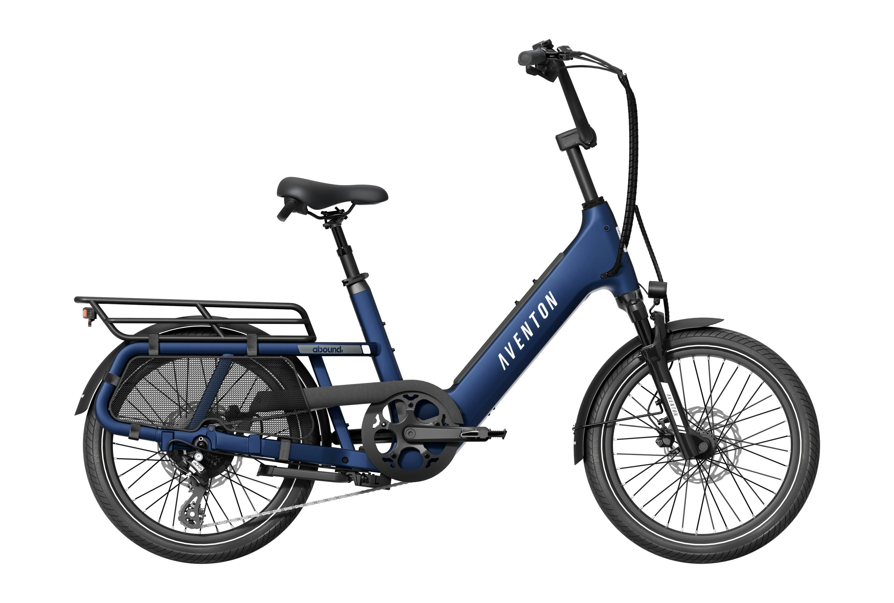Aventon Abound SR cargo ebike in cobalt available at CyclErie in Erie, CO.