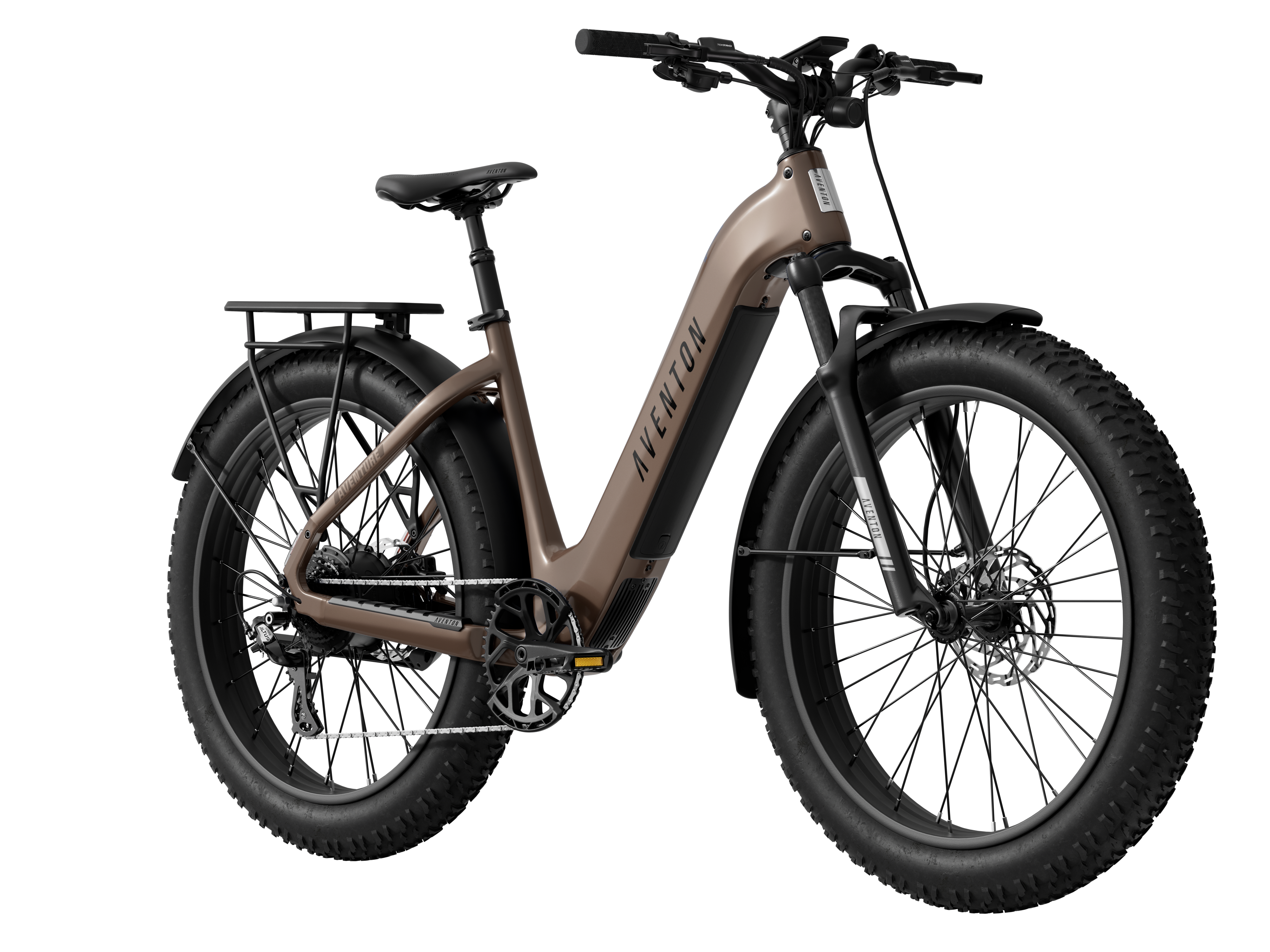 Aventon Aventure 3 Java fat tire electric bike side view available at CyclErie in Erie, CO.