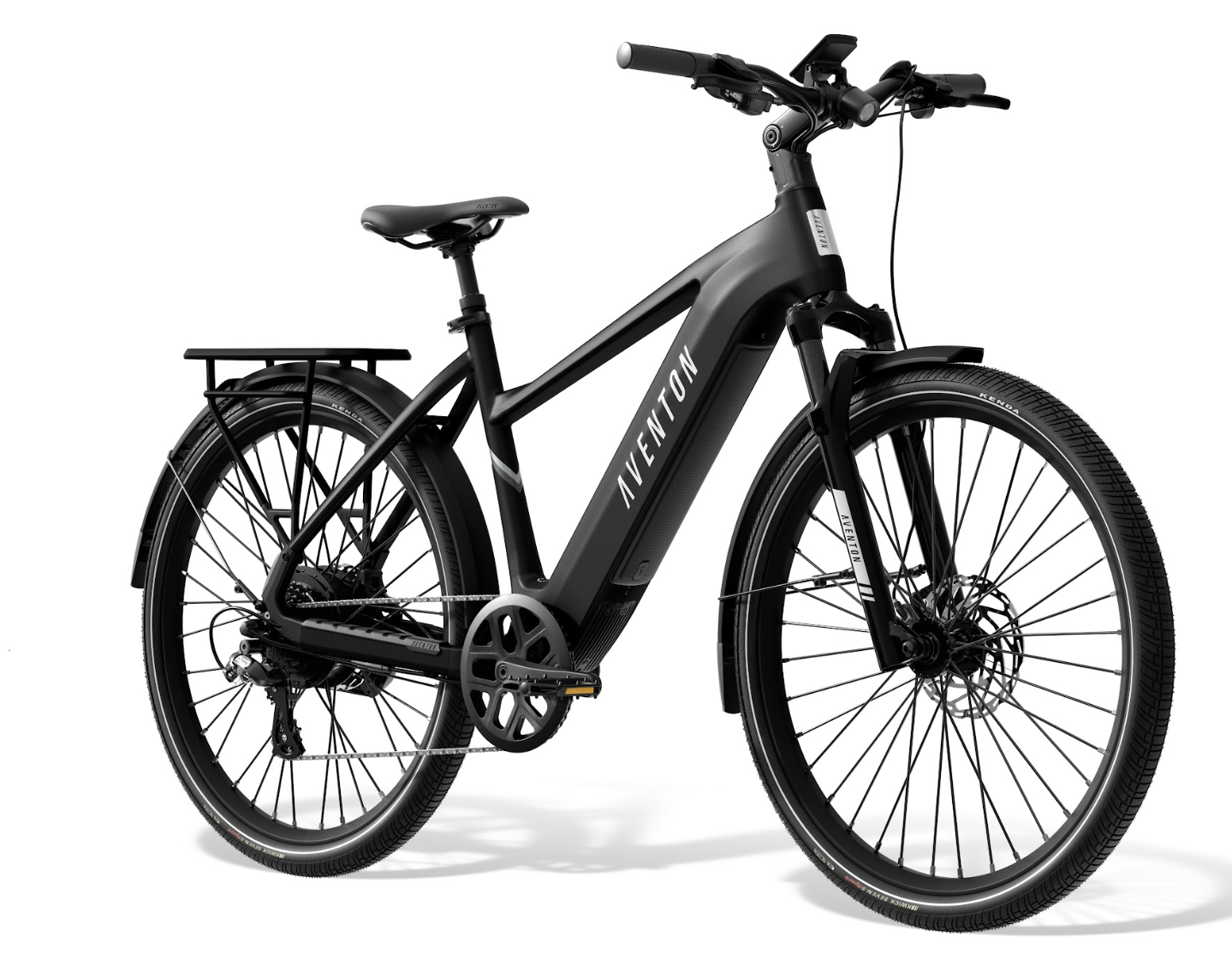 Aventon Level 3 stepover e-bike in stealth black color electric commuter bike available at cyclerie in Erie CO.