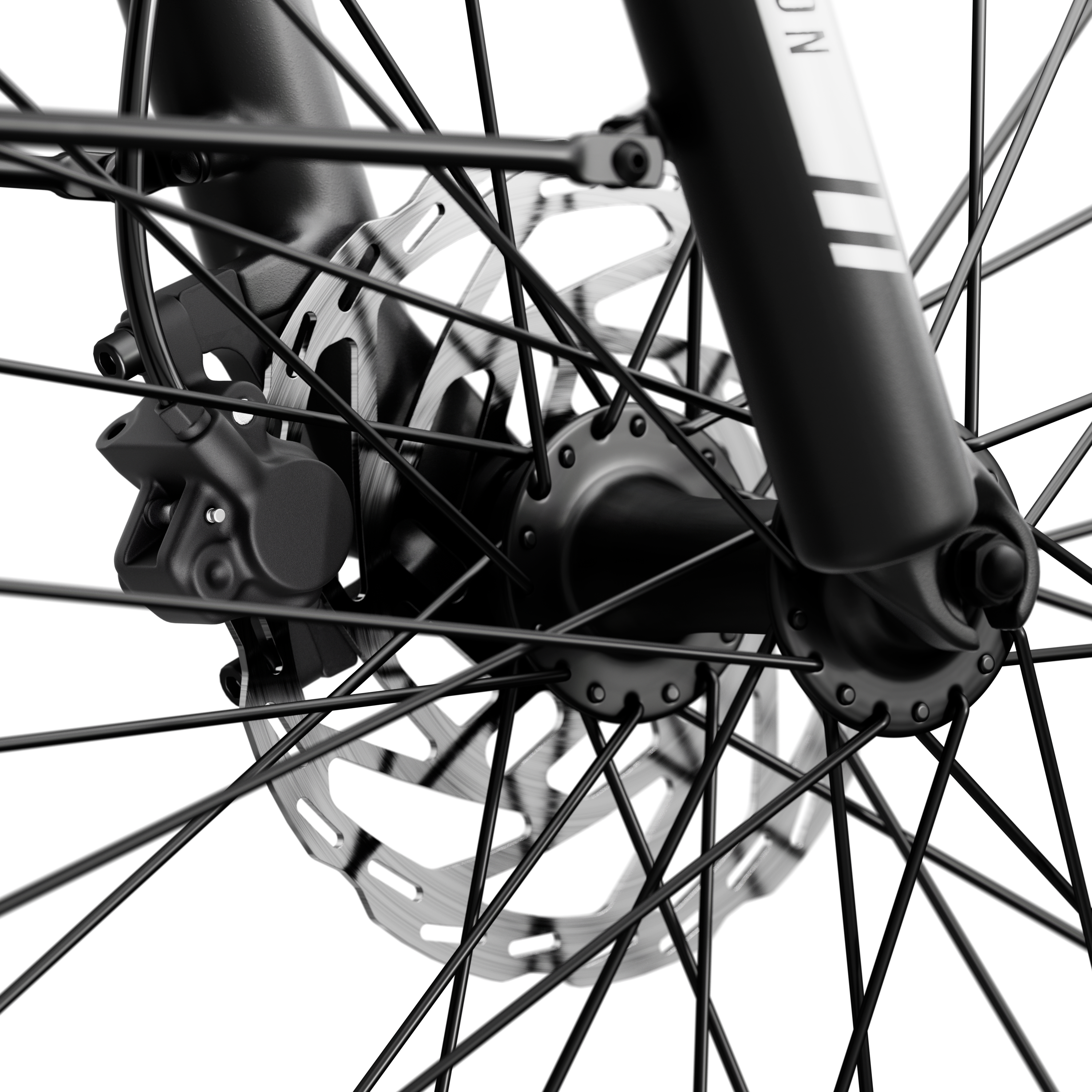 Aventon Aventure 3 hydraulic disc brakes, displayed at CyclErie’s ebike shop in Erie, CO.