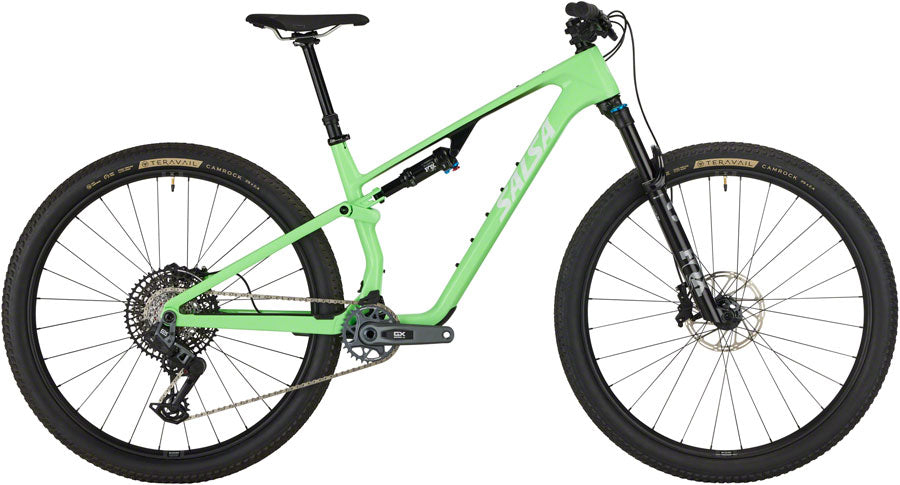 Salsa Spearfish C Deluxe GX AXS 29-inch carbon mountain bike in Citrus Green