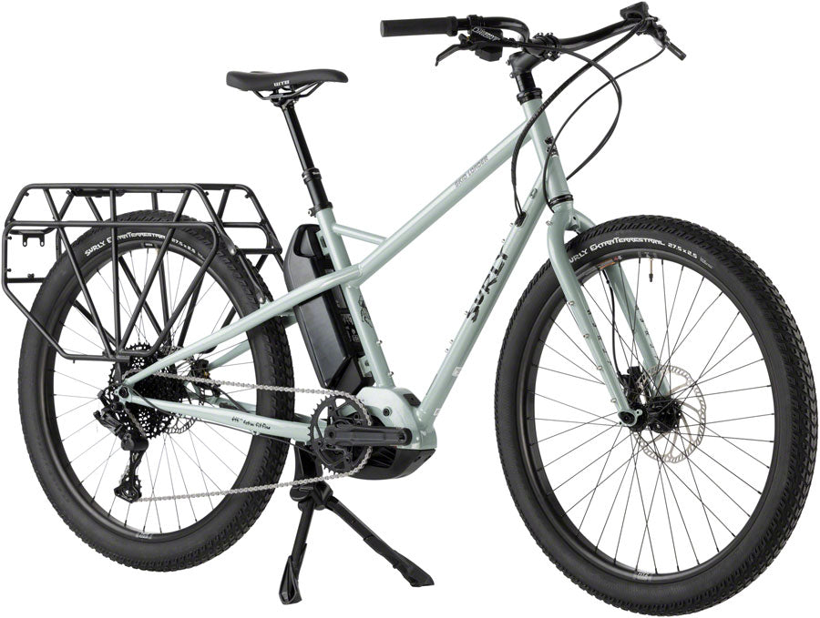 Surly Skid Loader ebike with 100-lb rear rack, ready for family adventures.