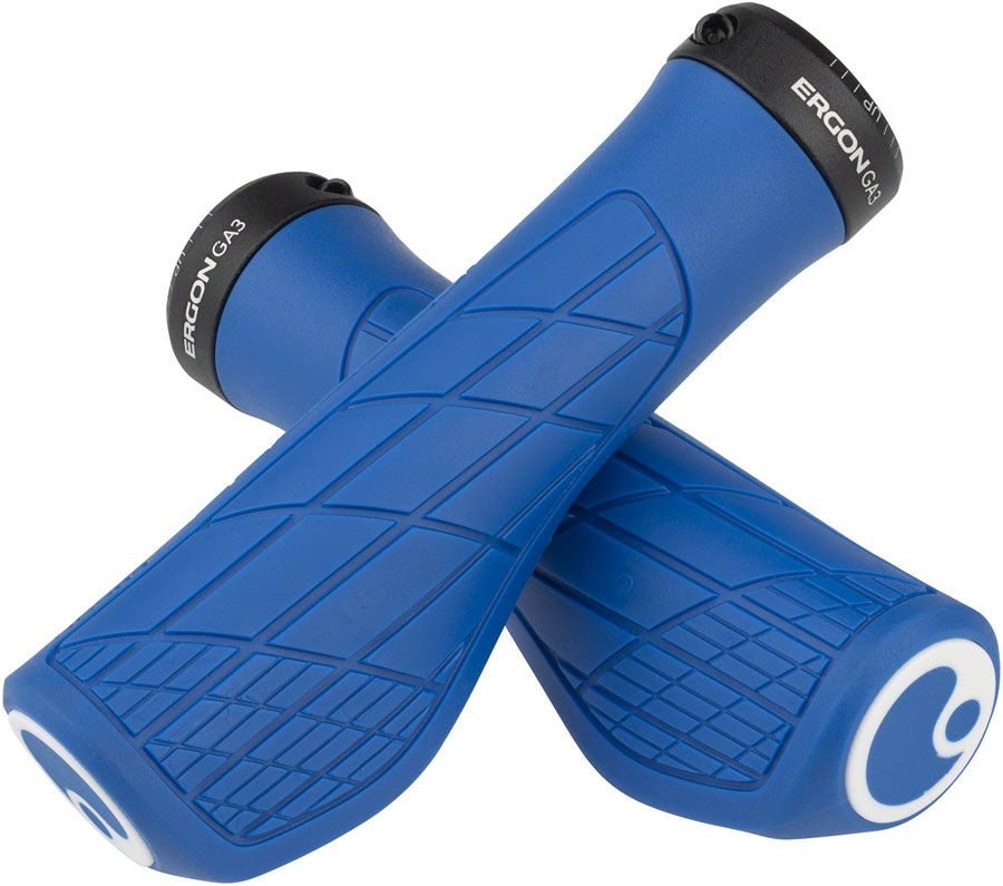 Ergon GA3 Grips - Midsummer Blue, Lock-On