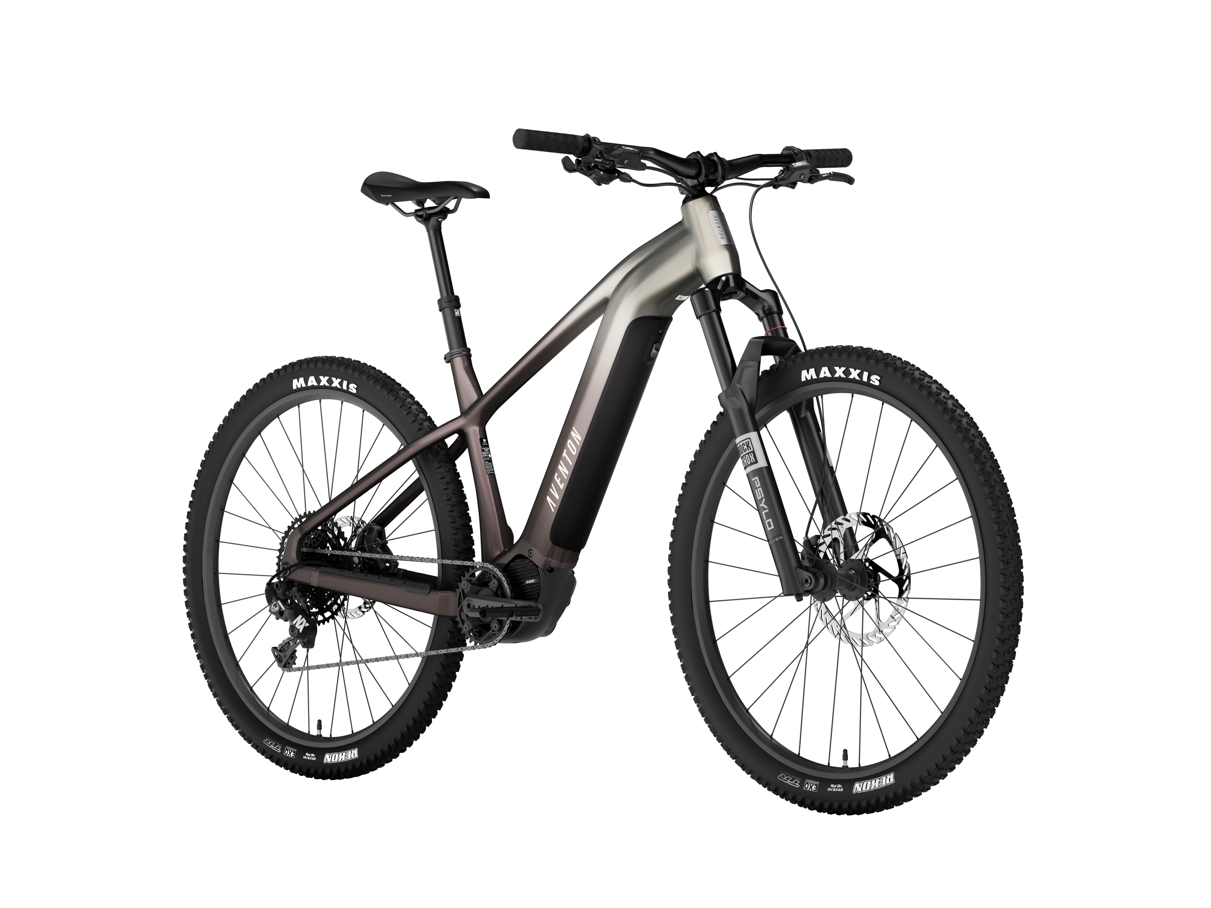Aventon Ramblas ADV 20 MPH electric mountain bike ridden on rocky singletrack trail near Erie Colorado – Class 1 hardtail eMTB with RockShox Psylo Silver fork and A100 mid-drive motor