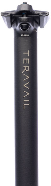 Teravail Stratum SE alloy seatpost front view with Teravail logo – CyclErie Longmont & Erie CO