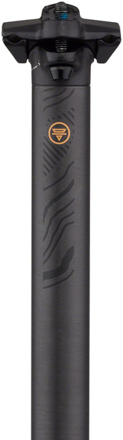 Teravail Stratum Carbon seatpost front view showing carbon shaft and Teravail logo – CyclErie Longmont & Erie CO