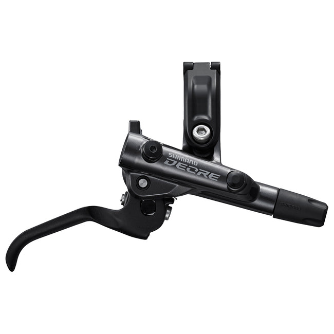 Shimano Deore BL-M6100 Right Hydraulic Brake Lever in gray, featuring a 2-finger lever design and I-SPEC EV compatibility.