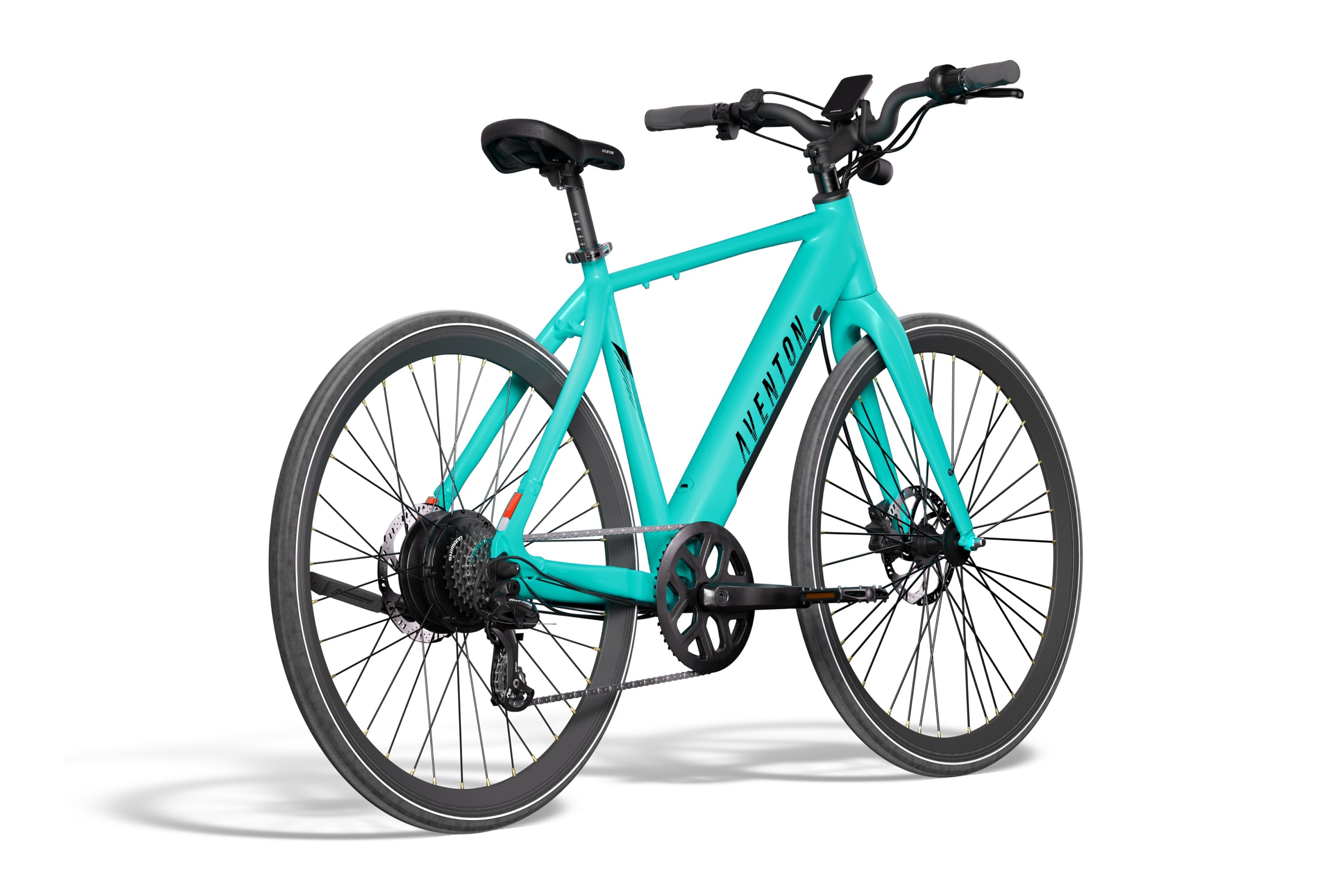 Aventon Soltera 2.5, one of the cheap electric bikes online, displayed at CyclErie in Erie, CO, where to buy electric bicycles near me. Baja Side