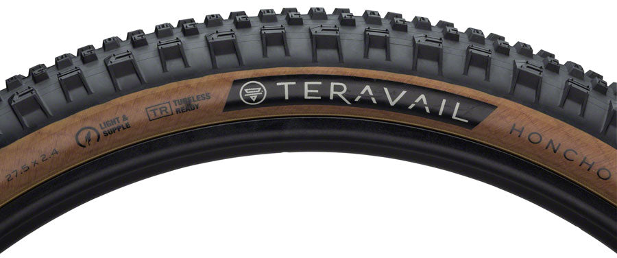 Teravail Honcho Tire - 27.5 x 2.4, Tubeless, Folding, Tan, Light and Supple, Grip Compound