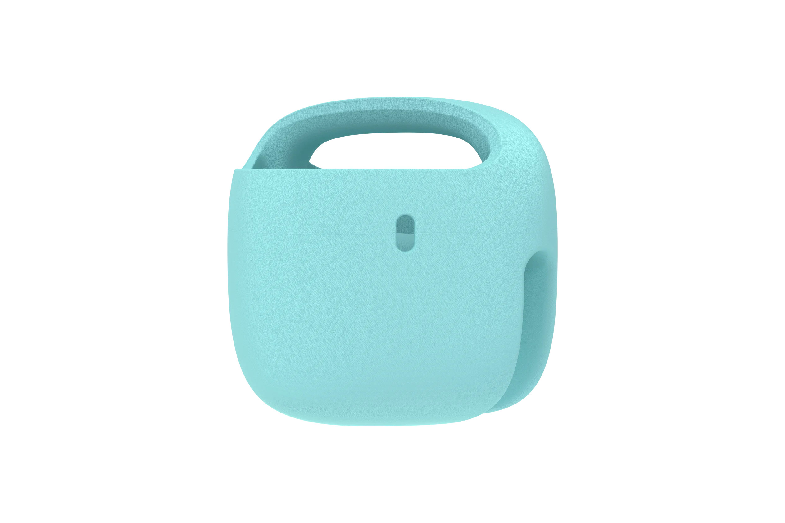 Woom POP Kids’ Bike Basket in Bubble Gum Blue Attached to woom Bike Handlebars