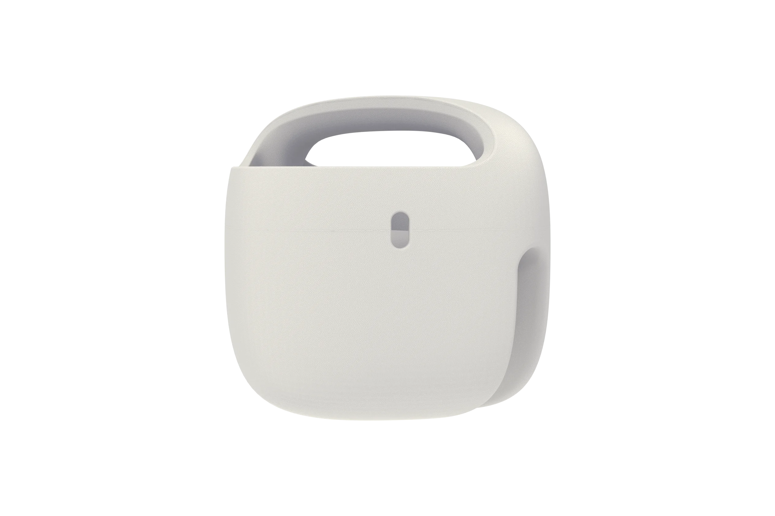 Woom POP Kids’ Bike Basket in Pebble Grey Attached to woom Bike Handlebars