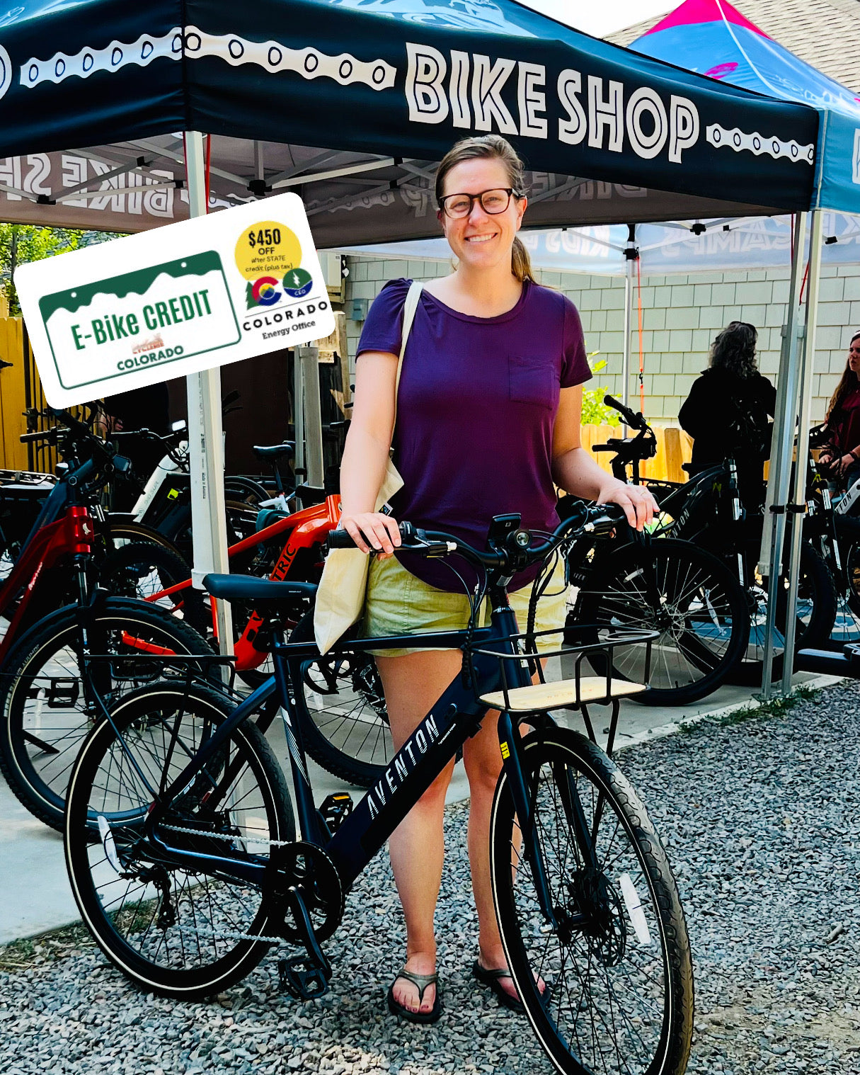 Casual eBike Cyclist with their new Aventon Soltera eBike