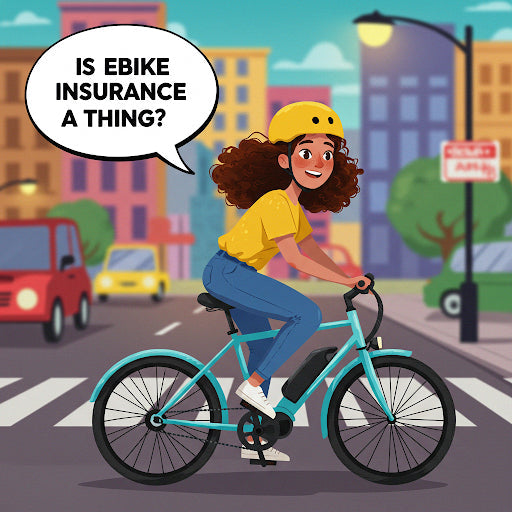 Woman on eBike ponders if she needs insurance 