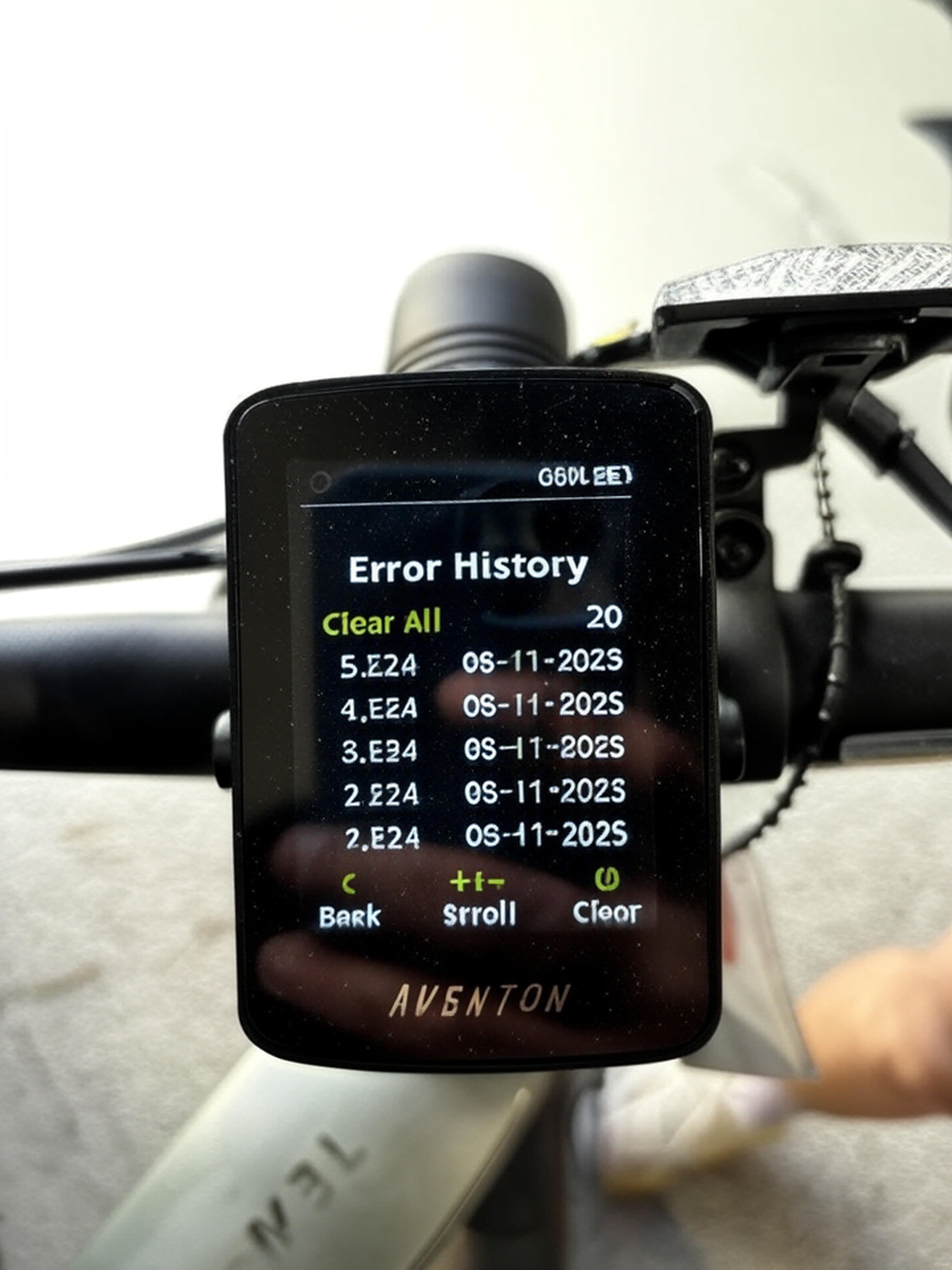 Aventon eBike Display with Error Code History