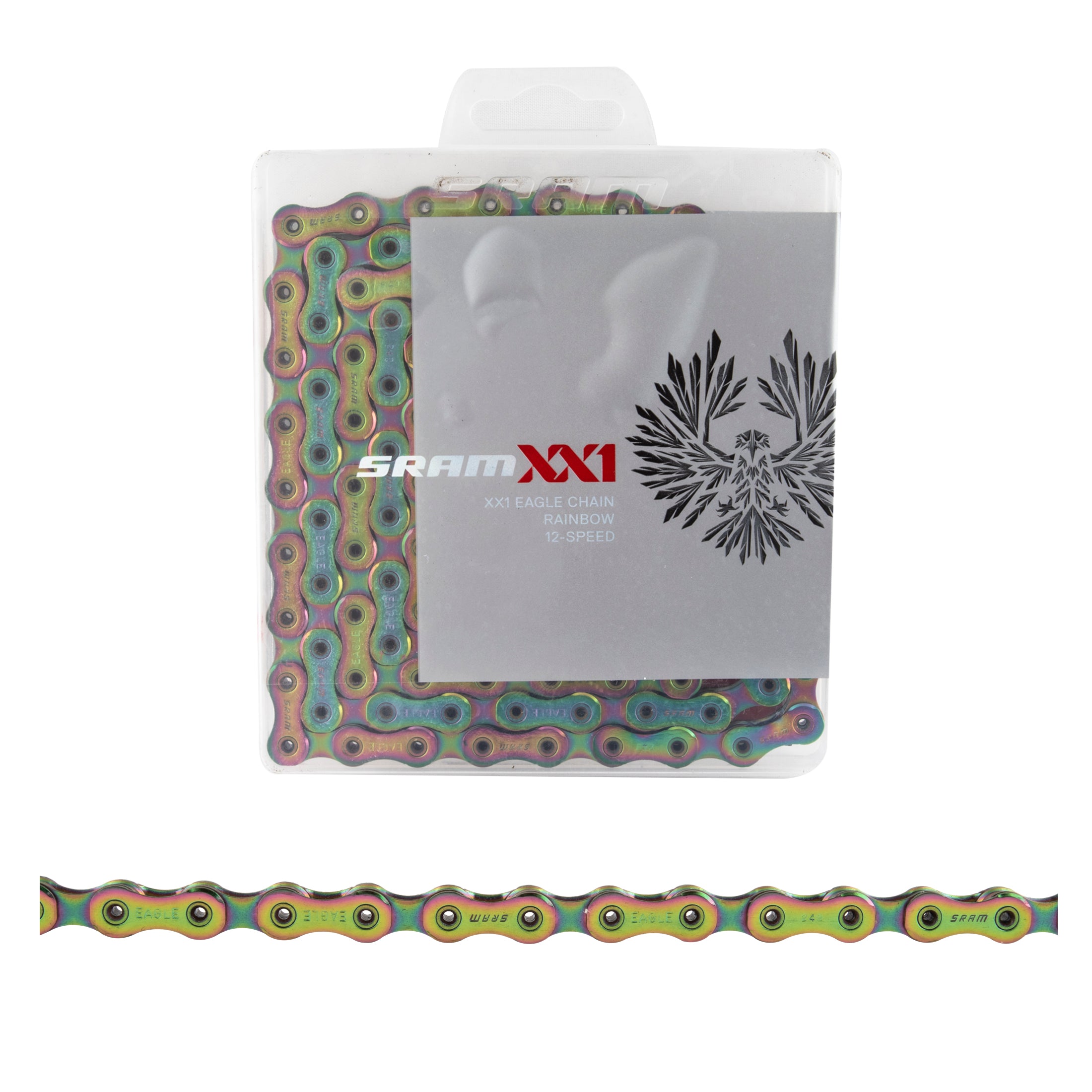 SRAM XX1 Eagle 12-Speed Chain - Rainbow, Hollow Pin – Cyclerie
