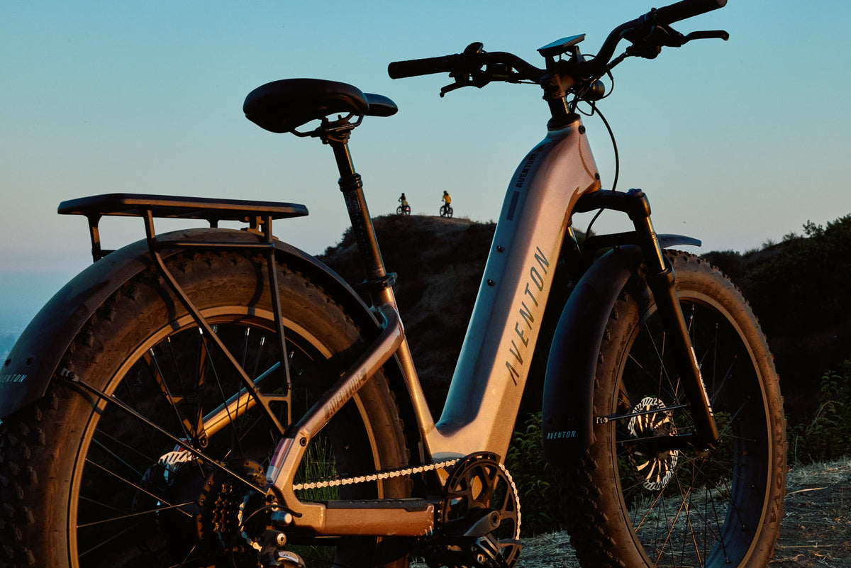 Aventon Aventure 3 fat tire ebike adventure ride, available at CyclErie in Erie, CO.