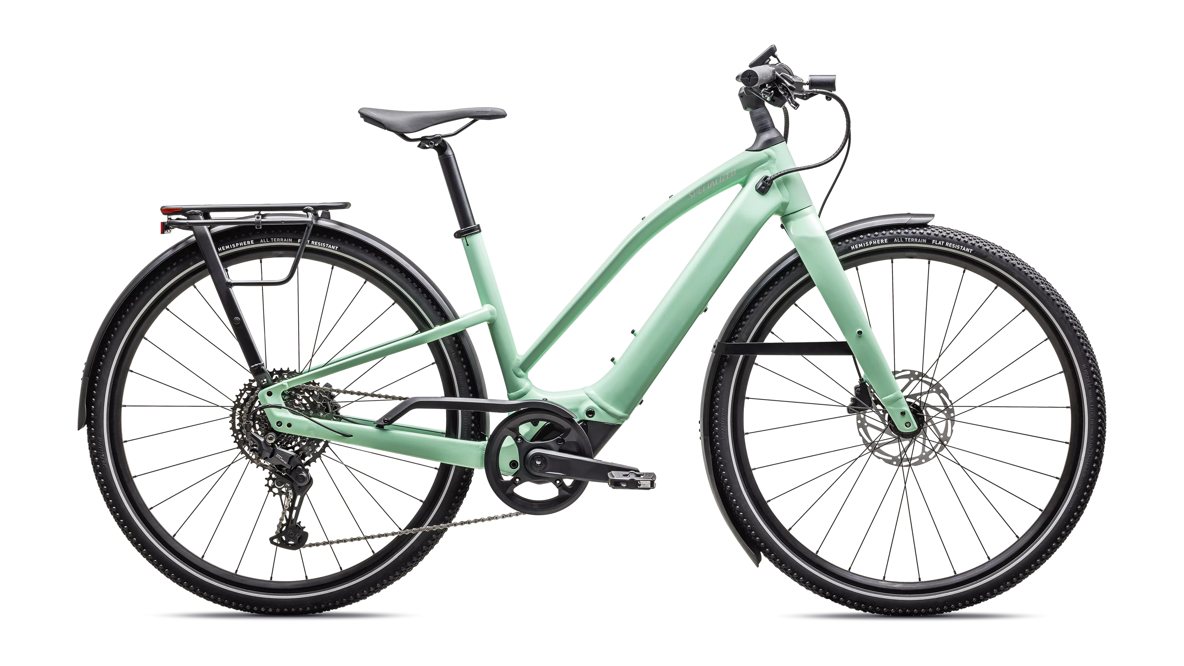 Specialized Turbo Vado SL EQ 28 MPH ultra-lightweight Class 3 electric bike with Future Shock suspension and full EQ rack & fenders at CyclErie in Erie Colorado