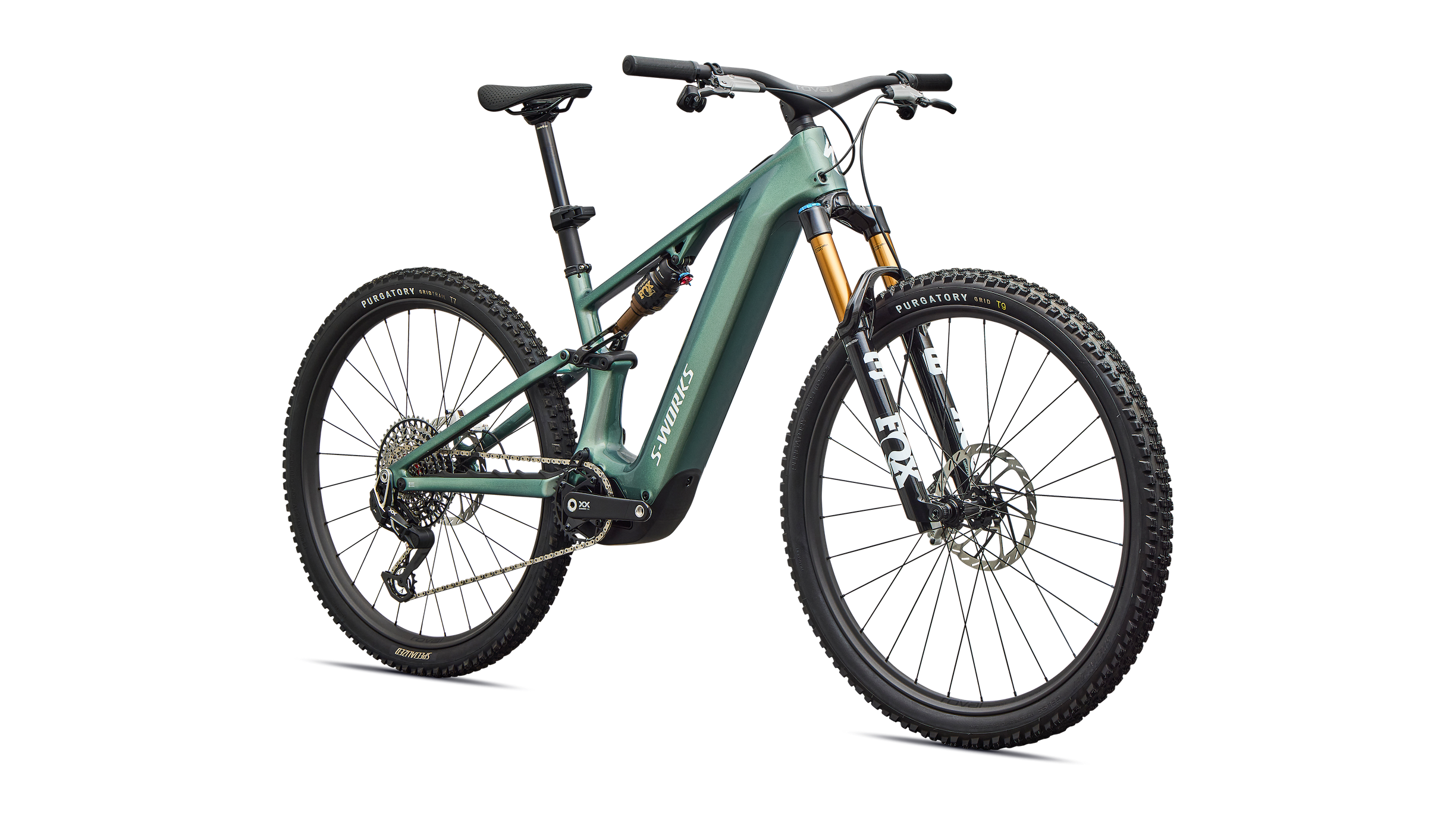 Specialized S-Works Turbo Levo R 20 MPH Top Speed flagship Electric Rally Mountain Bike ripping flowy singletrack on Coal Creek Trail at CyclErie Erie Colorado