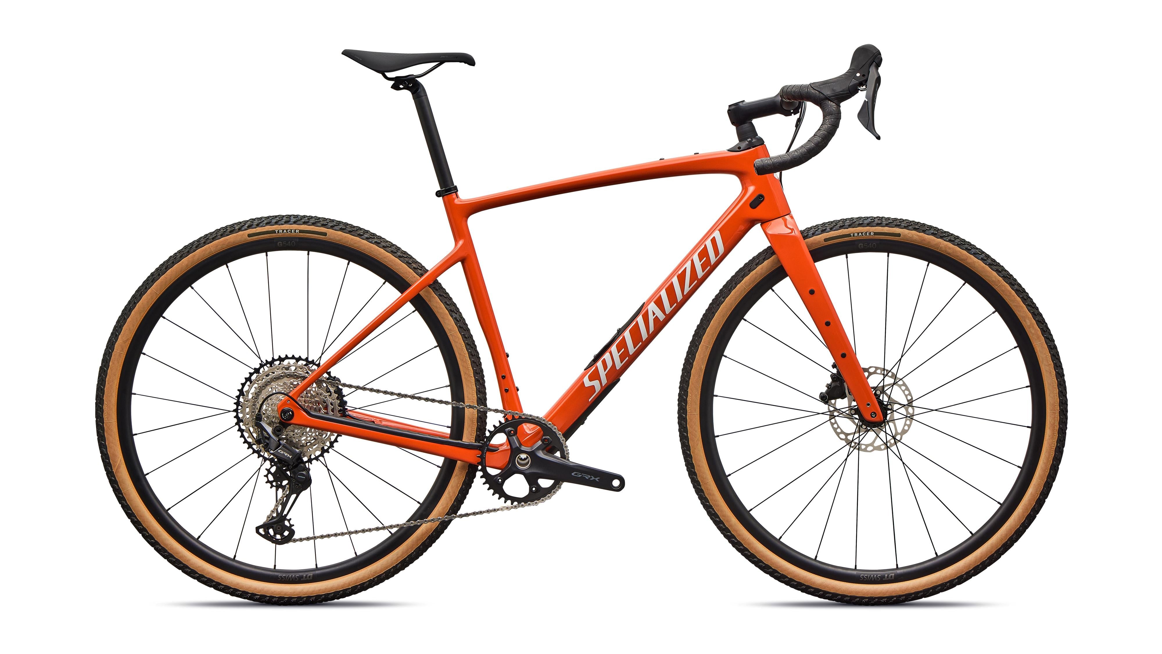 gravel bikes specialized Specialized Diverge 4 Sport Carbon, Deep Orange/Dune White / 56