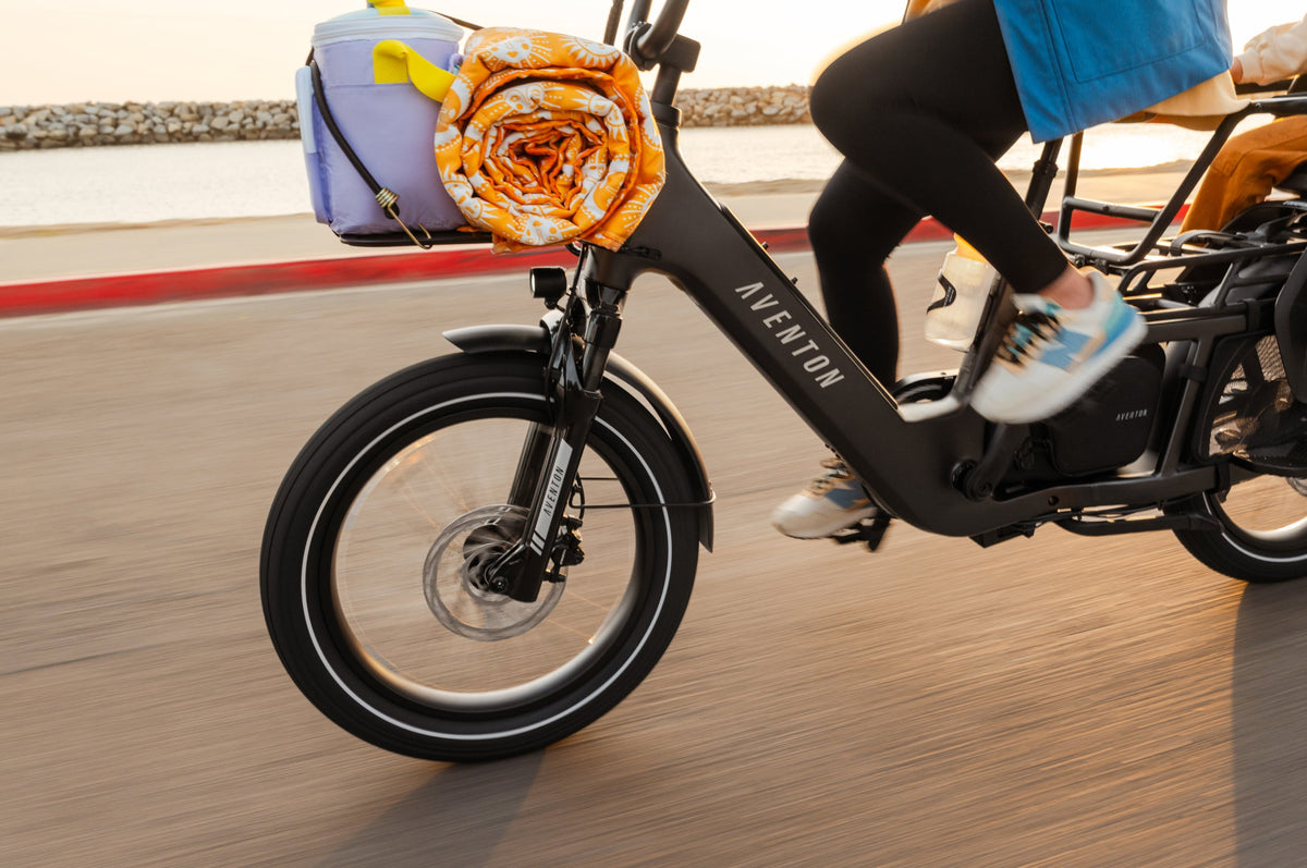 Aventon Abound LR cargo ebike for errands, available at CyclErie in Erie, CO.