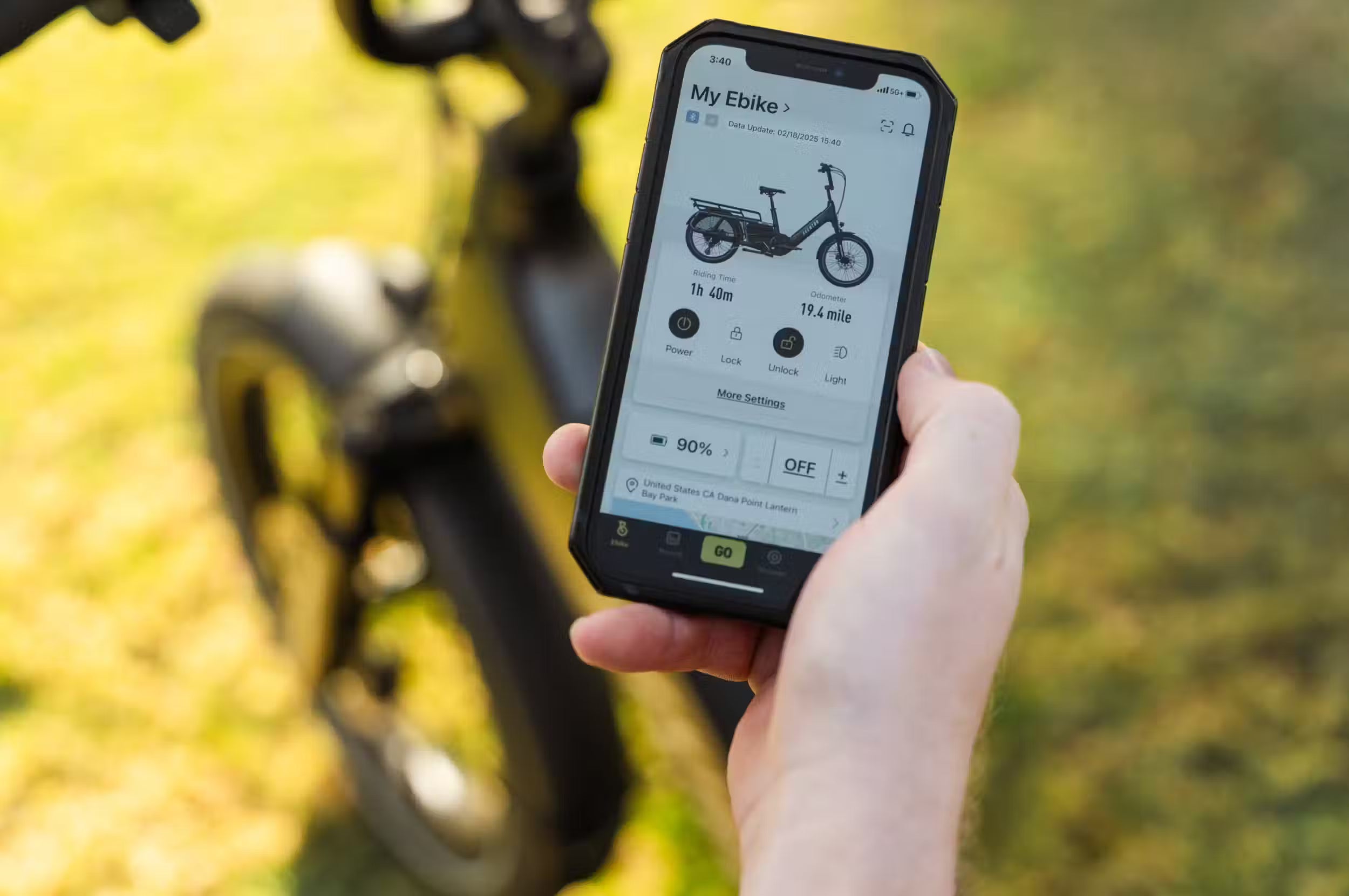 Abound LR cargo ebike with Aventon MyRide app compatibility and adjustable settings now available at Cyclerie ebike shop in Erie, CO.