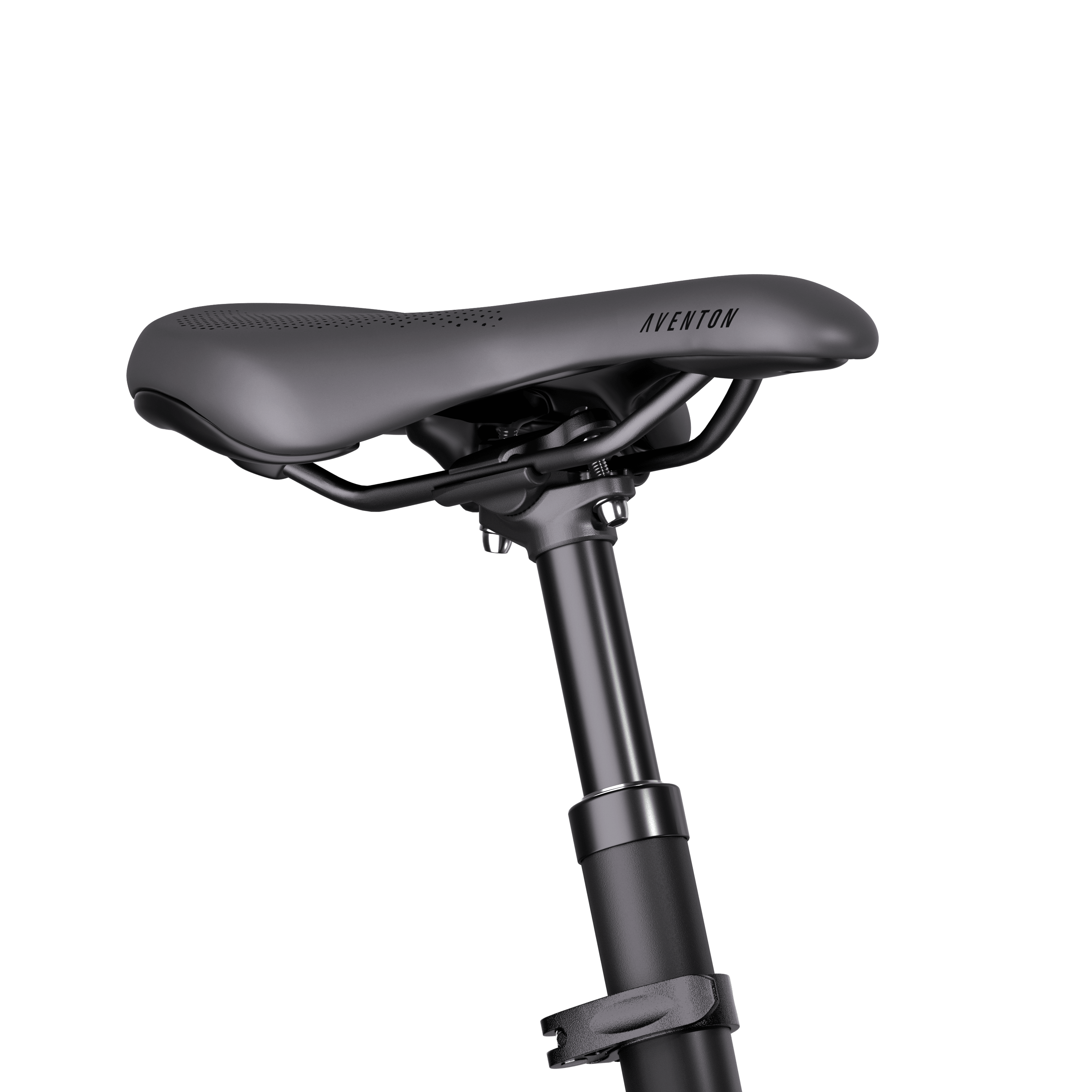 Aventon Level 3 stepover e-bike with suspension seatpost in stealth black color electric commuter bike available at cyclerie in Erie CO.