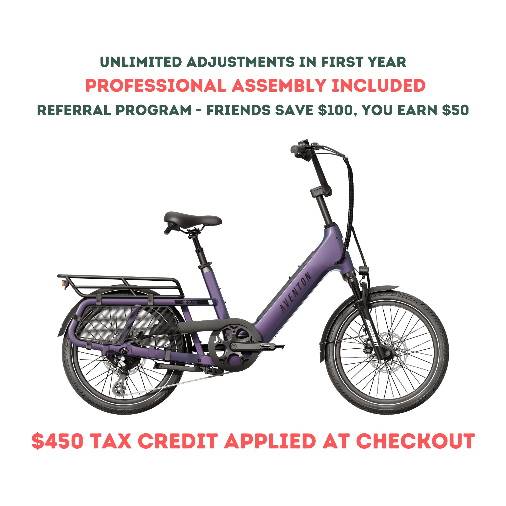 Aventon Abound SR with assembly included and Colorado ebike tax credit.