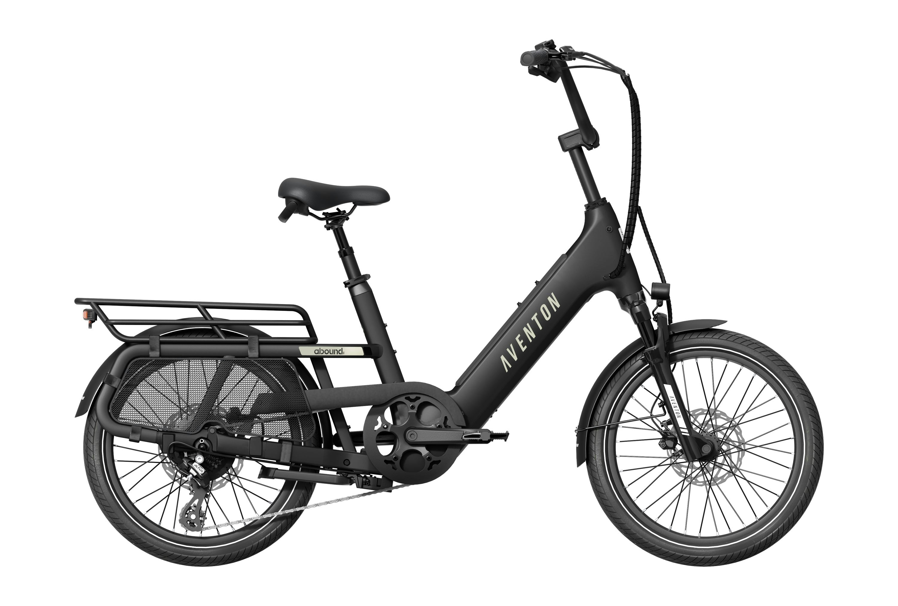 Aventon Abound SR cargo ebike in stealth available at CyclErie in Erie, CO.