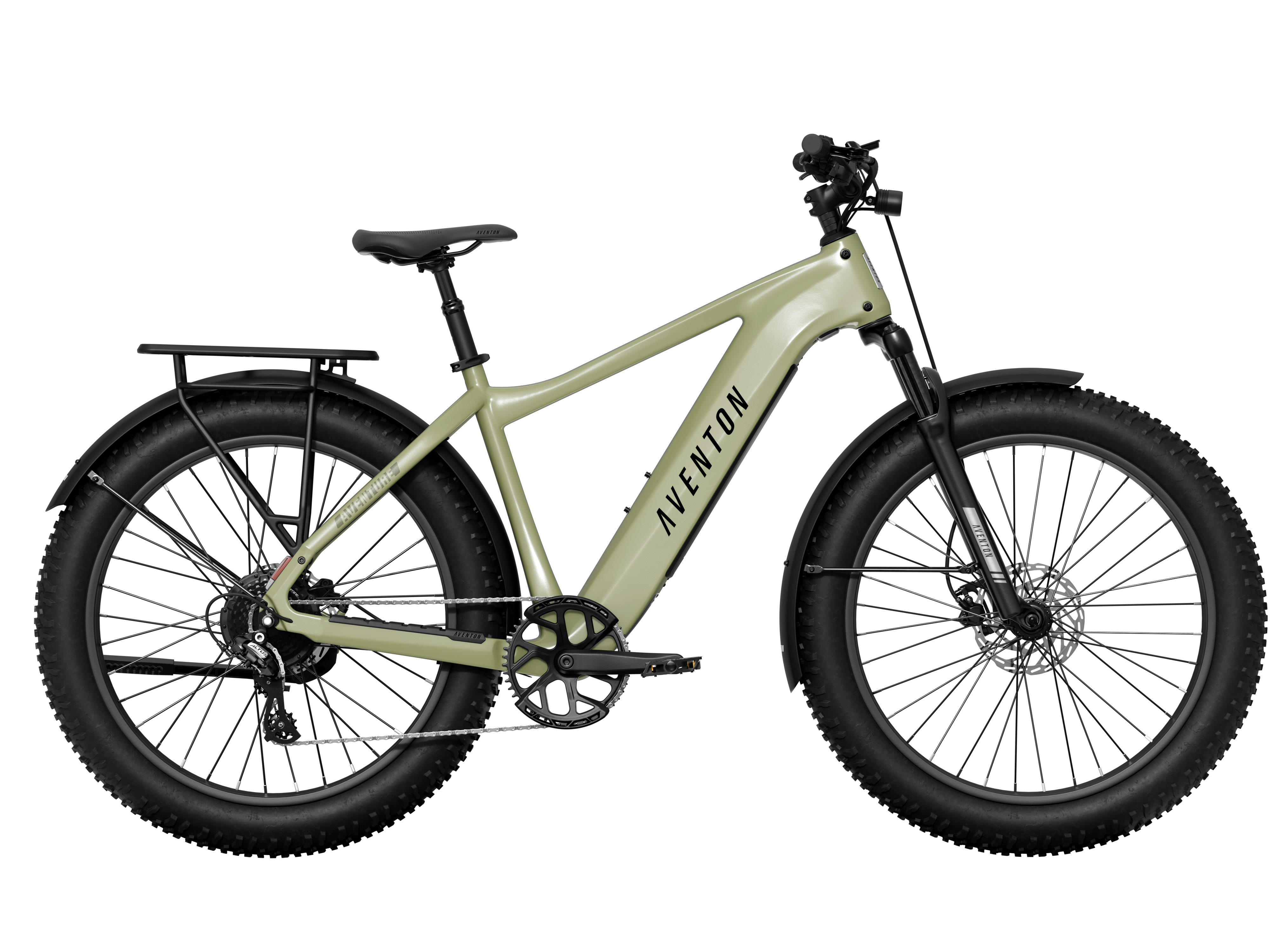 Aventon Aventure 3 in matcha green, a leading choice in adventure electric bikes, displayed at CyclErie’s ebike shop in Erie, CO.