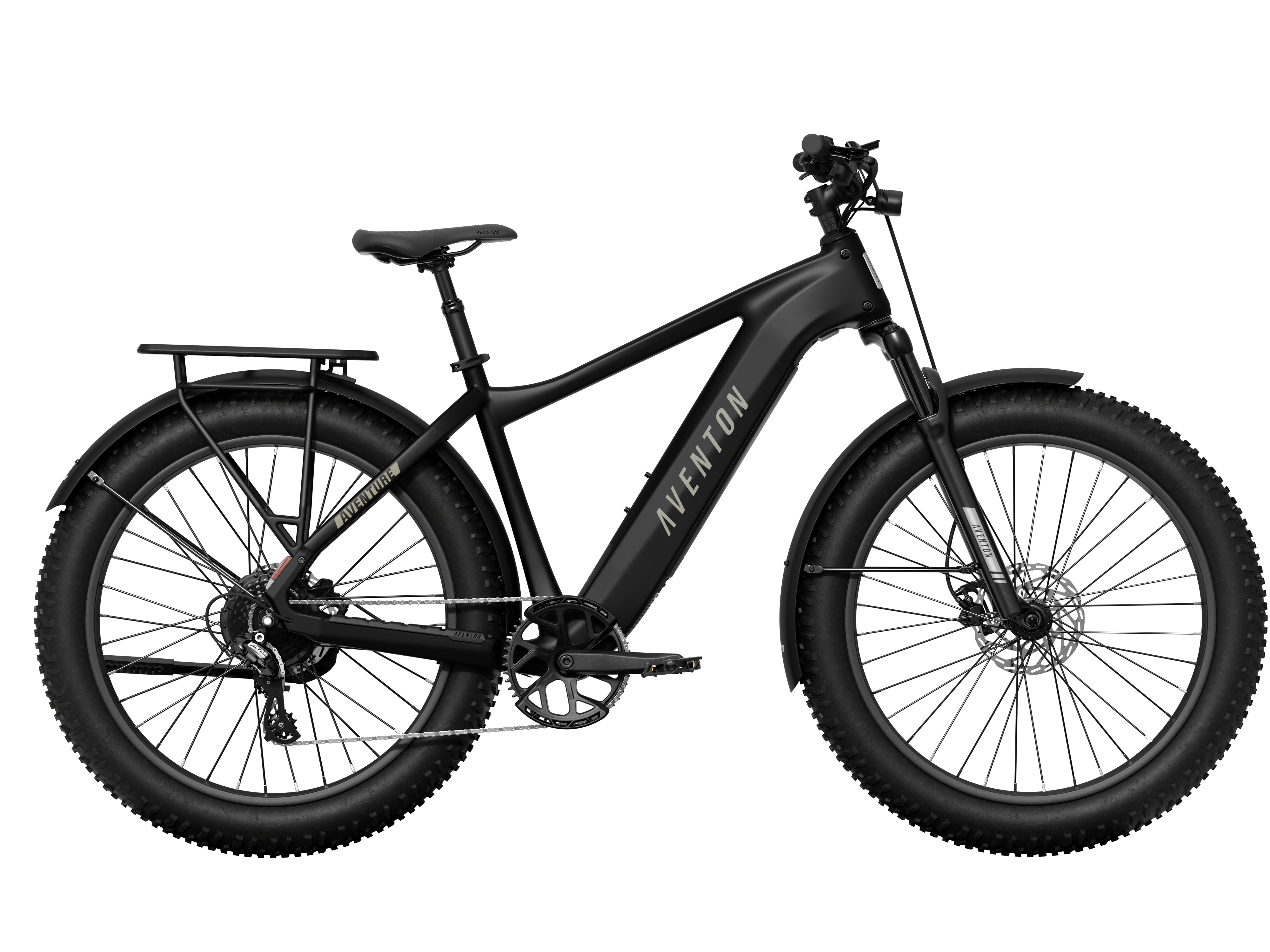 Aventon Aventure 3 750W fat tire e-bike in Stealth black, sold by CyclErie