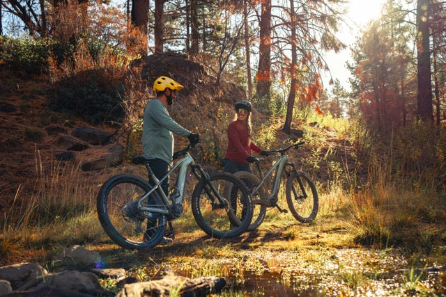 Aventon Ramblas, best electric mountain bikes for sale, displayed in CyclErie’s ebike shop in Erie, CO.