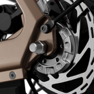 Aventon Aventure 3 electronic wheel lock, displayed at CyclErie’s ebike shop in Erie, CO.