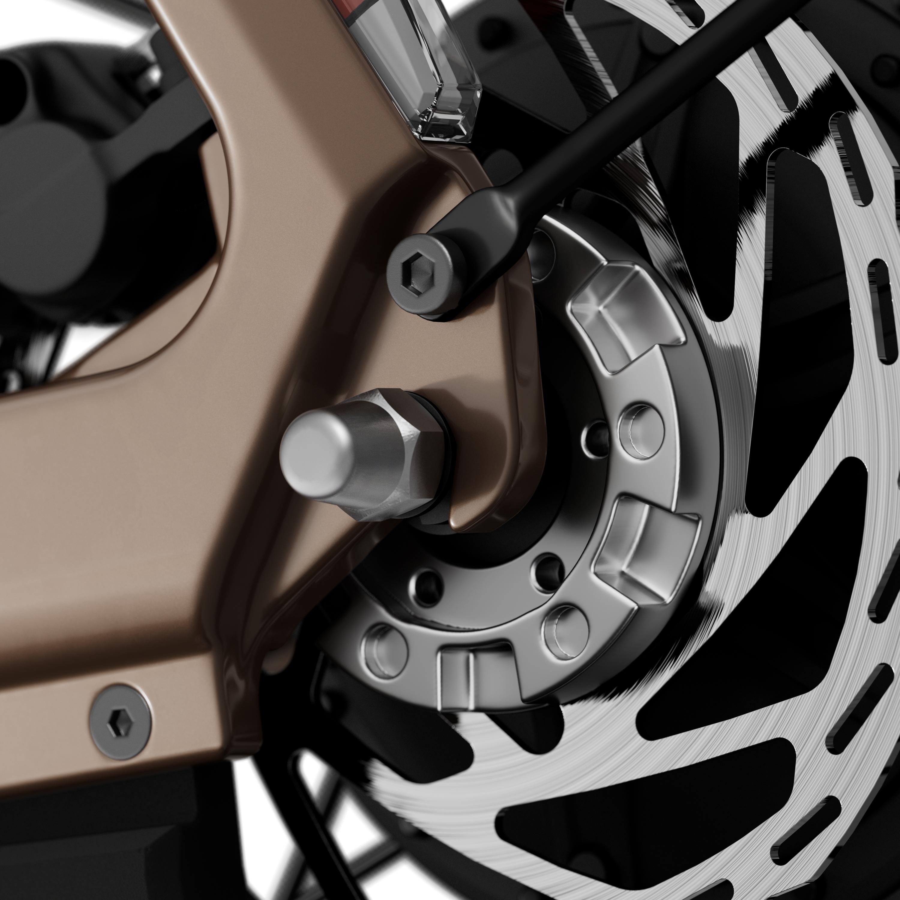 Aventon Aventure 3 electronic wheel lock, displayed at CyclErie’s ebike shop in Erie, CO.