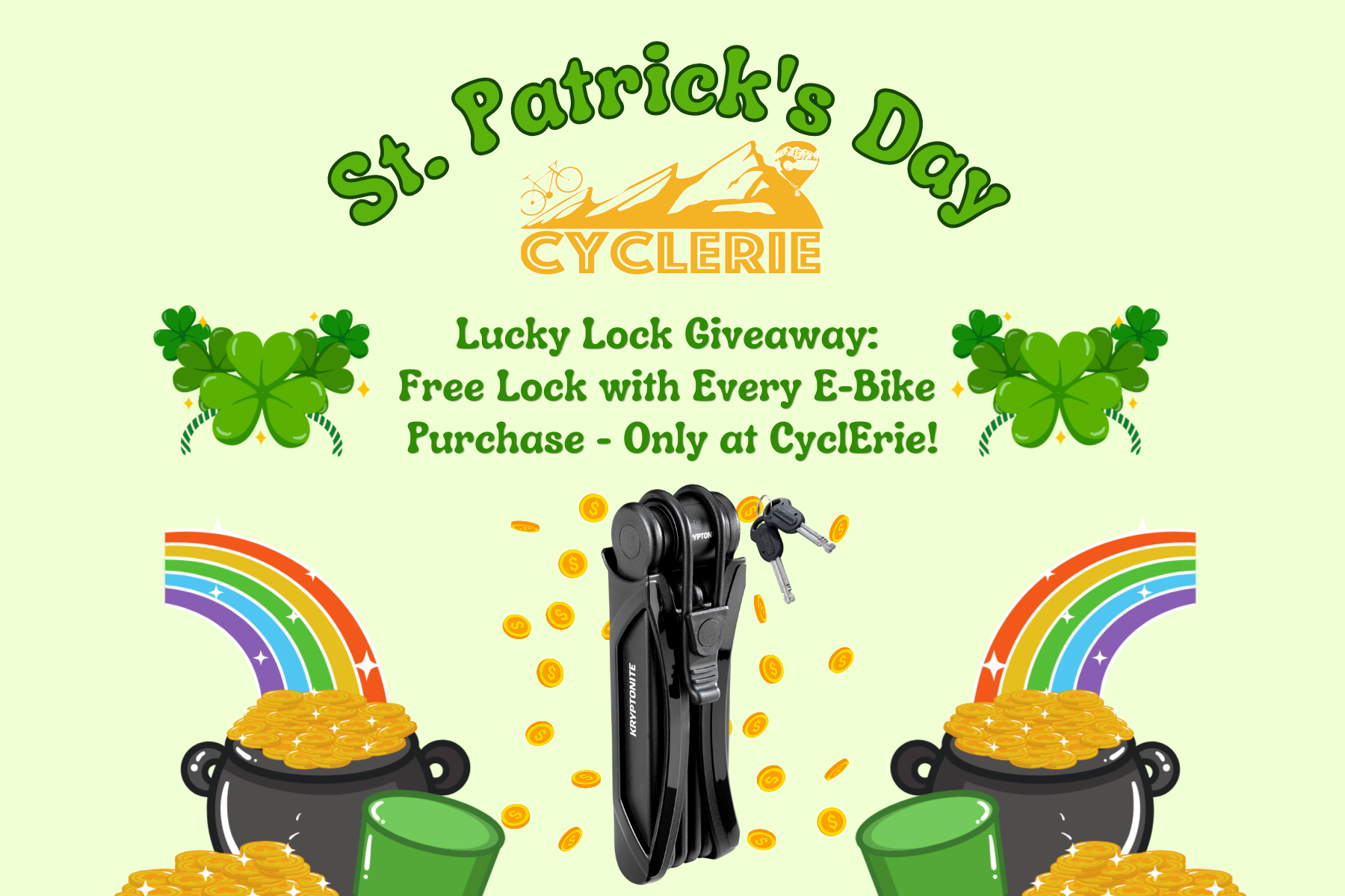 Free Lock with Every E-Bike 
Purchase - Only at CyclErie