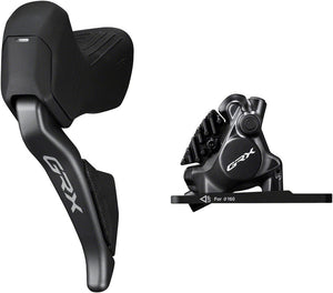 Shimano GRX ST-RX825 Di2 Shift/Brake Lever with BR-RX820 Hydraulic Disc Brake Caliper - Left/Front, 2x, Flat Mount