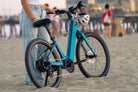 Aventon Pace 5 REC step-through comfort cruiser ebike lifestyle photo, available at CyclErie in Erie, CO.