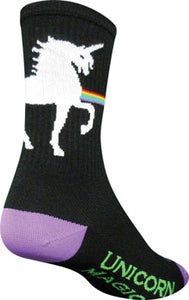 SockGuy Crew Unicorn Magic Socks - 6 inch, Black