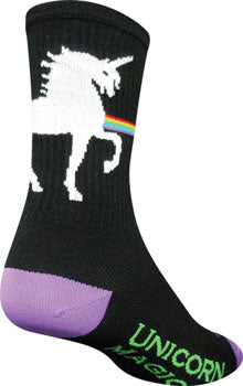 SockGuy Crew Unicorn Magic Socks - 6 inch, Black