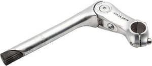 Zoom Quick Comfort Adjustable Stem - 90mm 25.4 Clamp Adjustable 80-150deg 22.2-24tpi Quill Aluminum Silver