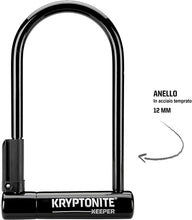 Load image into Gallery viewer, Kryptonite Keeper U-Lock 4 x 8&quot; Keyed Black Includes Bracket Vinyl Cover
