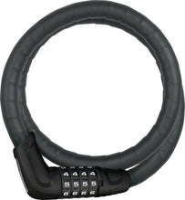 Load image into Gallery viewer, Abus Combination Cable Lock Steel-O-Flex Tresor 6615C: 85cm x 15mm With Mount, Black
