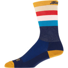 Load image into Gallery viewer, Salsa Team Polytone Sock - 8 inch, Navy, w/ Stripes
