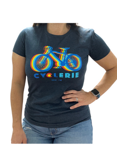 Cyclerie Next Level Multicolor Bikes T-Shirt Navy (Slim Fit)