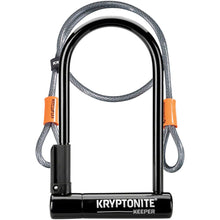 Load image into Gallery viewer, Kryptonite Keeper U-Lock 4 x 8&quot; Keyed Black Includes 4&#39; Cable and Bracket
