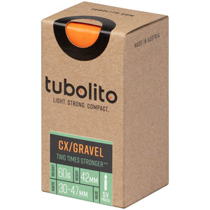 Tubolito Tubo CX/Gravel All Tube - 700 x 32-50mm, 42mm Presta Valve, Orange